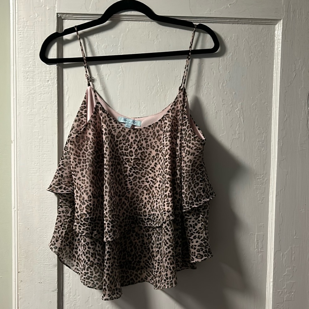 She & sky size large, leopard camisole
